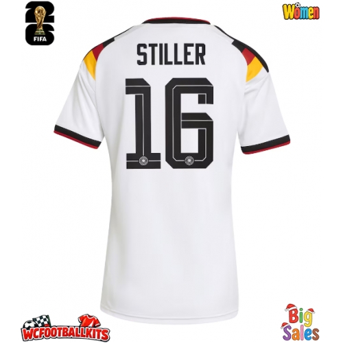 Germany Angelo Stiller #16 Replica Home Stadium Shirt for Women World Cup 2026 Short Sleeve